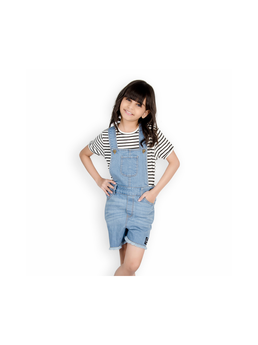 Naughty Dungaree® Girls Summer Blue Denim Playsuit