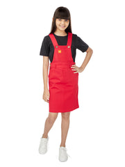 Naughty Dungaree® Girls Dungaree Dress - Cherry Red