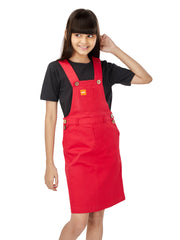 Naughty Dungaree® Girls Dungaree Dress - Cherry Red