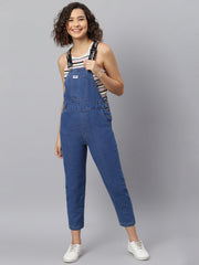 NaughtyDungaree® Womens Denim Dungaree with Branded Elastic Strap