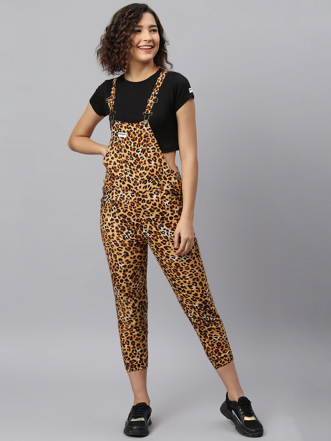 NaughtyDungaree® Leopard Print Womens Dungaree