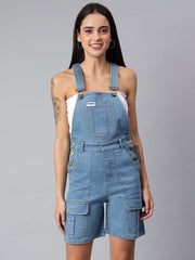 NaughtyDungaree® Women's Denim Dungaree Playsuit with Thai Over Pockets