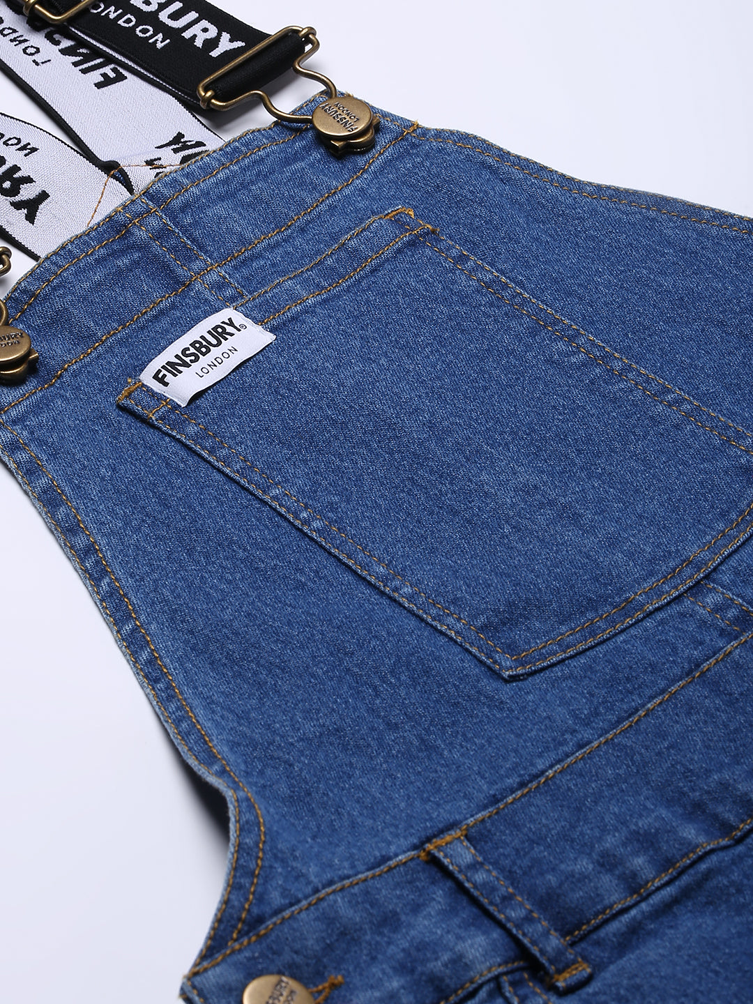 NaughtyDungaree® Womens Denim Dungaree with Branded Elastic Strap