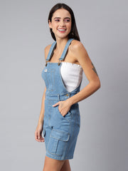 NaughtyDungaree® Women's Denim Dungaree Playsuit with Thai Over Pockets