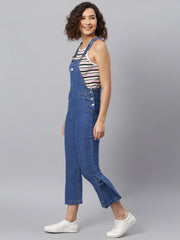 NaughtyDungaree® Womens Denim Dungaree with Bottom Zip Lock Ruffle