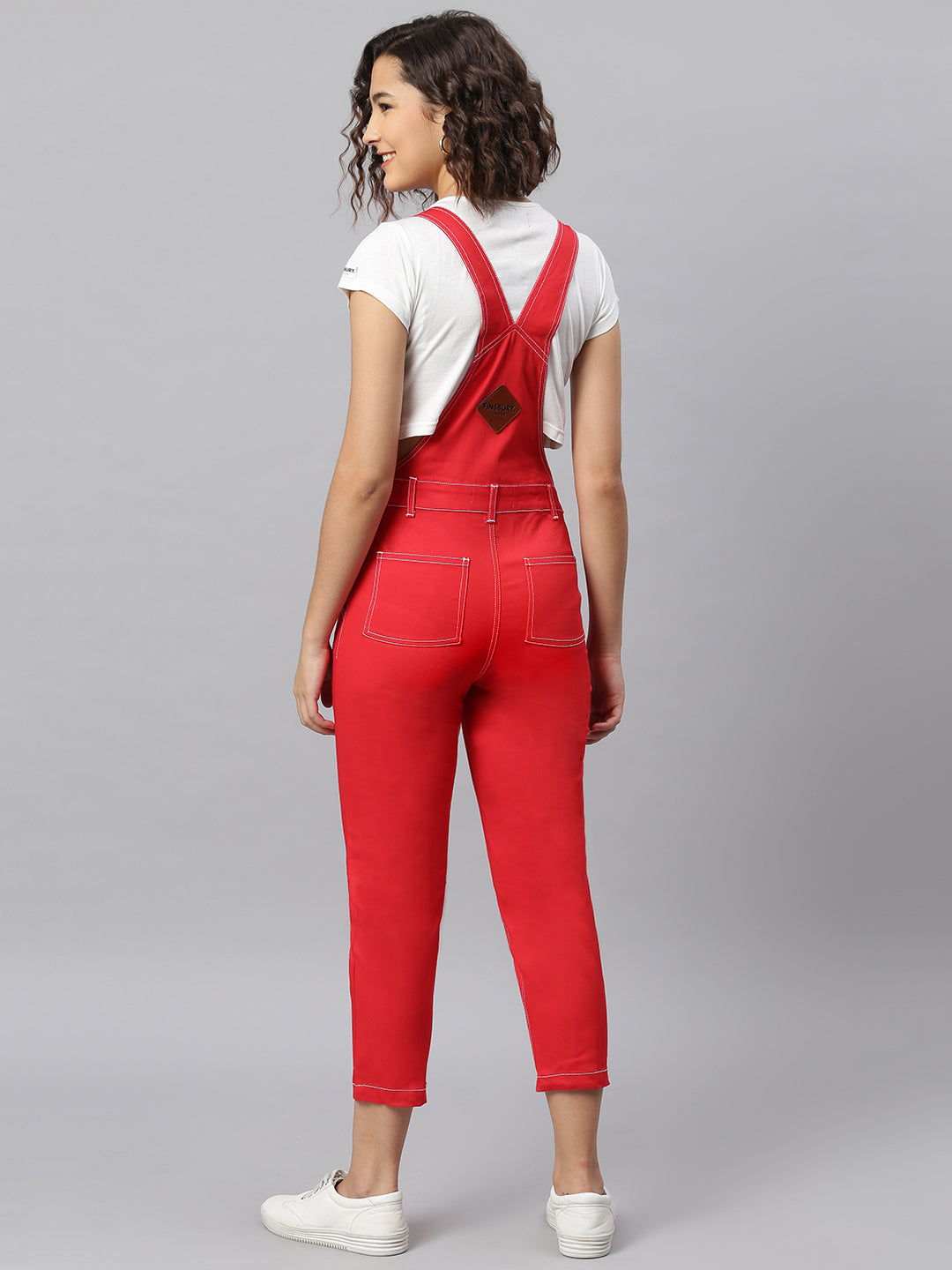 NaughtyDungaree® Women's Red Cotton Twill Dungaree