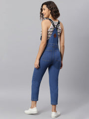 NaughtyDungaree® Womens Denim Dungaree with Branded Elastic Strap