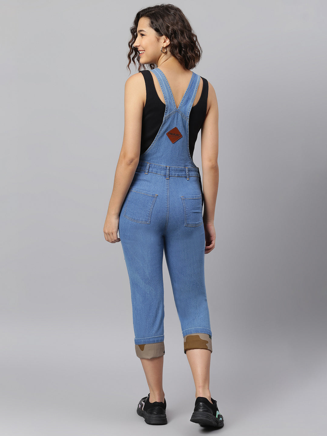 NaughtyDungaree® Women Denim Dungaree with Camouflage Print Infusion