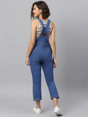 NaughtyDungaree® Womens Denim Dungaree with Bottom Zip Lock Ruffle