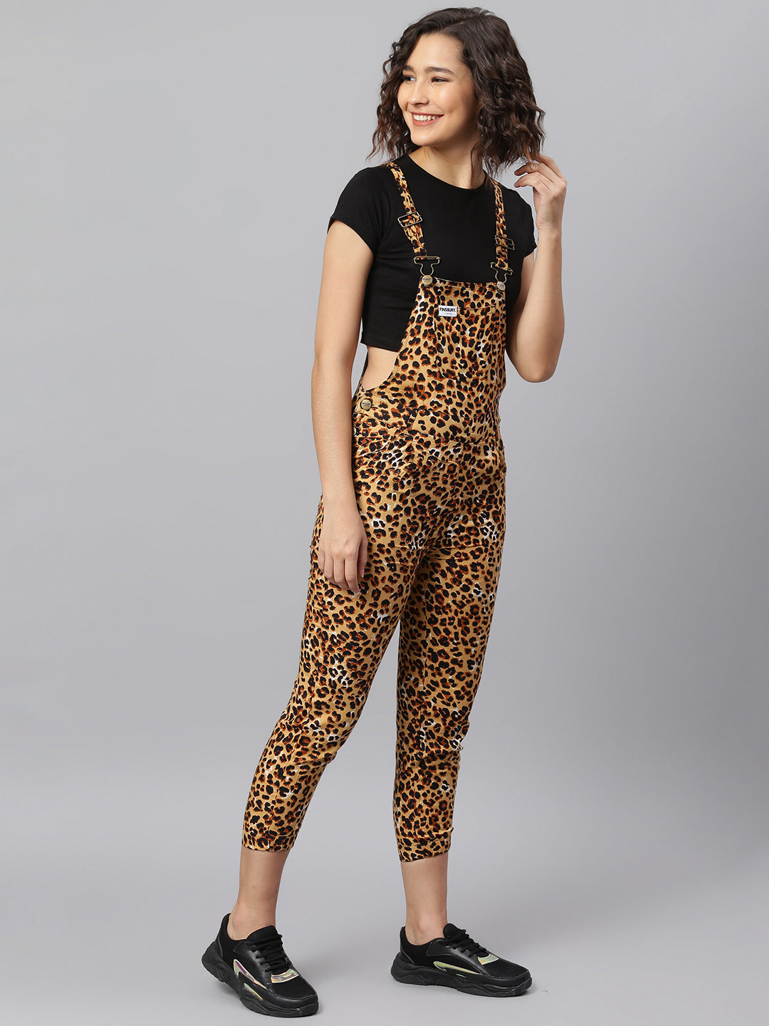 NaughtyDungaree® Leopard Print Womens Dungaree