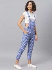 NaughtyDungaree® Blue Check Women Dungaree