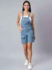 NaughtyDungaree® Women's Denim Dungaree Playsuit with Thai Over Pockets