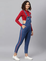 NaughtyDungaree® Womens Denim Dungaree with Swiss Tape