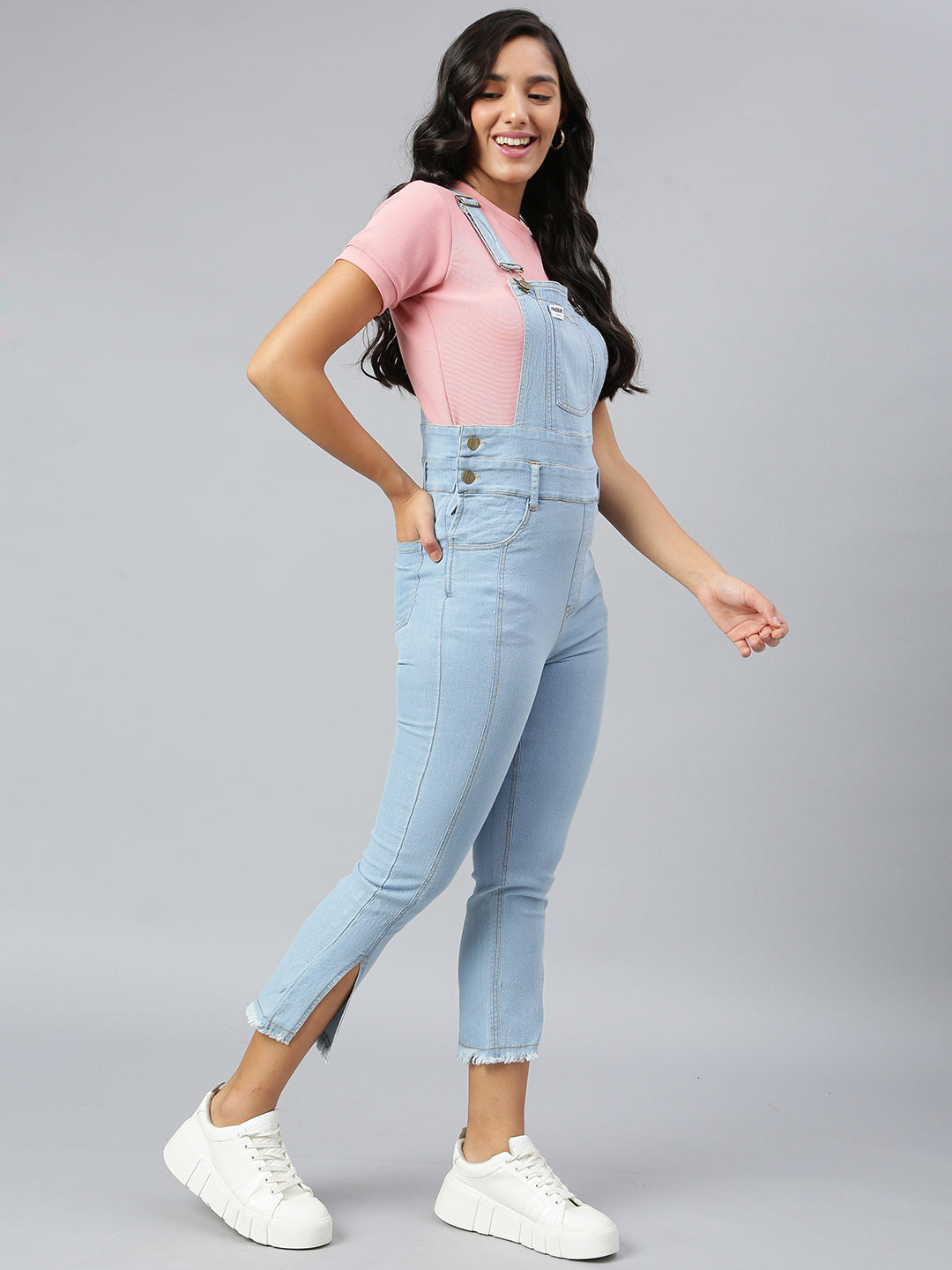 NaughtyDungaree® Slit Bottom Womens Denim Dungaree