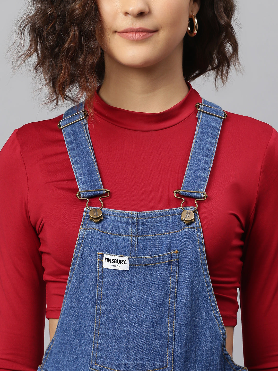 NaughtyDungaree® Womens Denim Dungaree with Crossover Back Strap