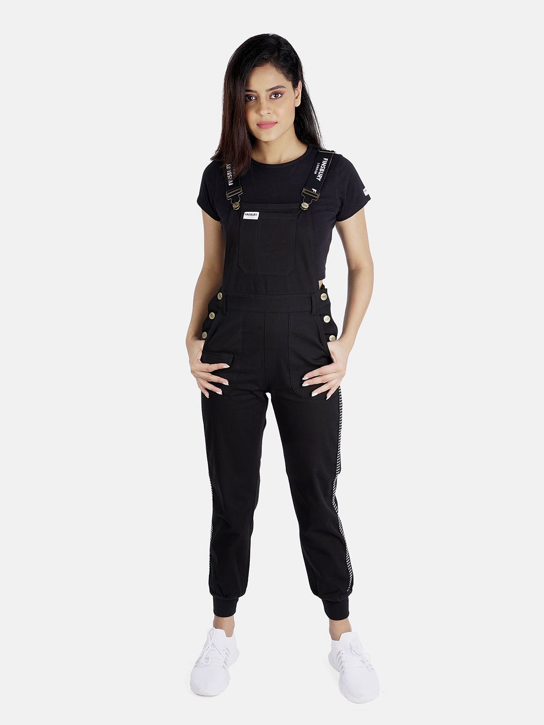 NaughtyDungaree® Womens Cotton Twill Dungaree - Black