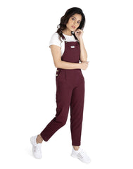 NaughtyDungaree® Red Wine Canvas Women Dungaree