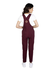 NaughtyDungaree® Red Wine Canvas Women Dungaree