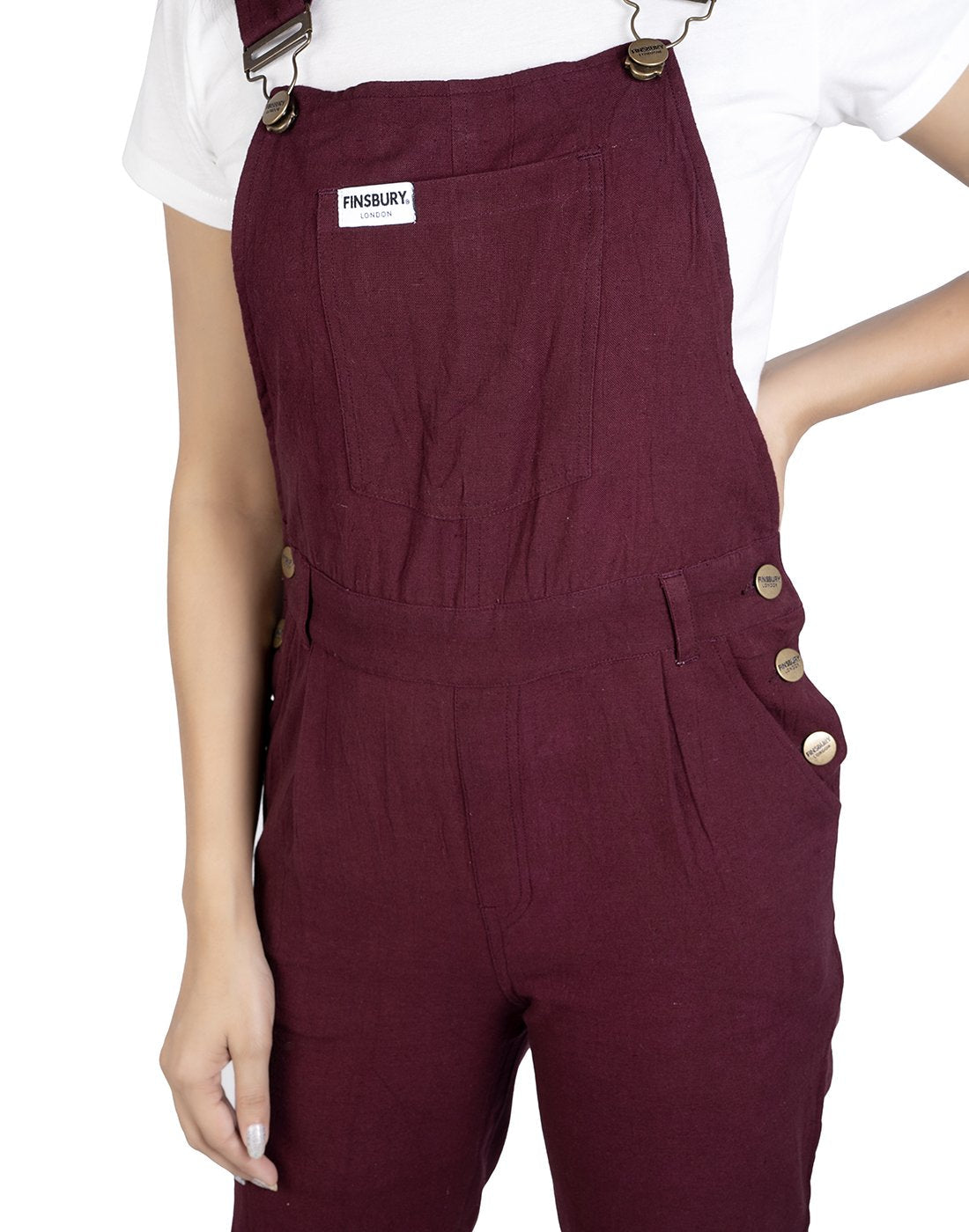 NaughtyDungaree® Red Wine Canvas Women Dungaree