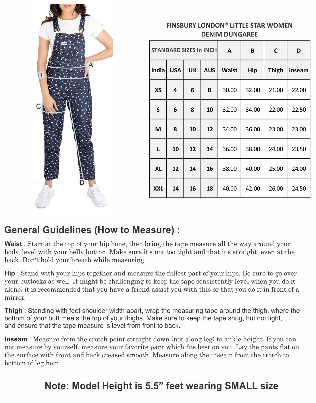 NaughtyDungaree® Little Star Women Denim Dungaree