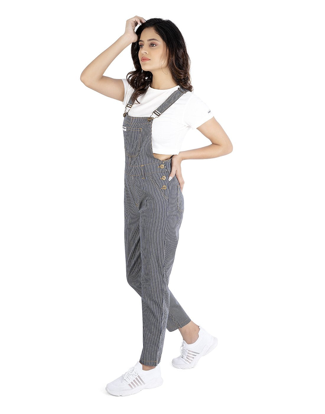 NaughtyDungaree® Strips Denim Womens Dungaree