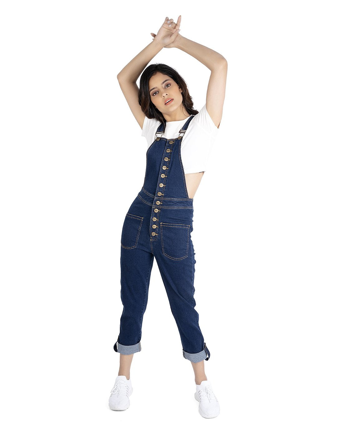 NaughtyDungaree® Womens Dungaree with All Over Buttons