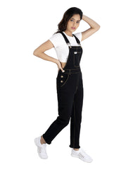 NaughtyDungaree® Black Denim Dungaree for Women and Chicks