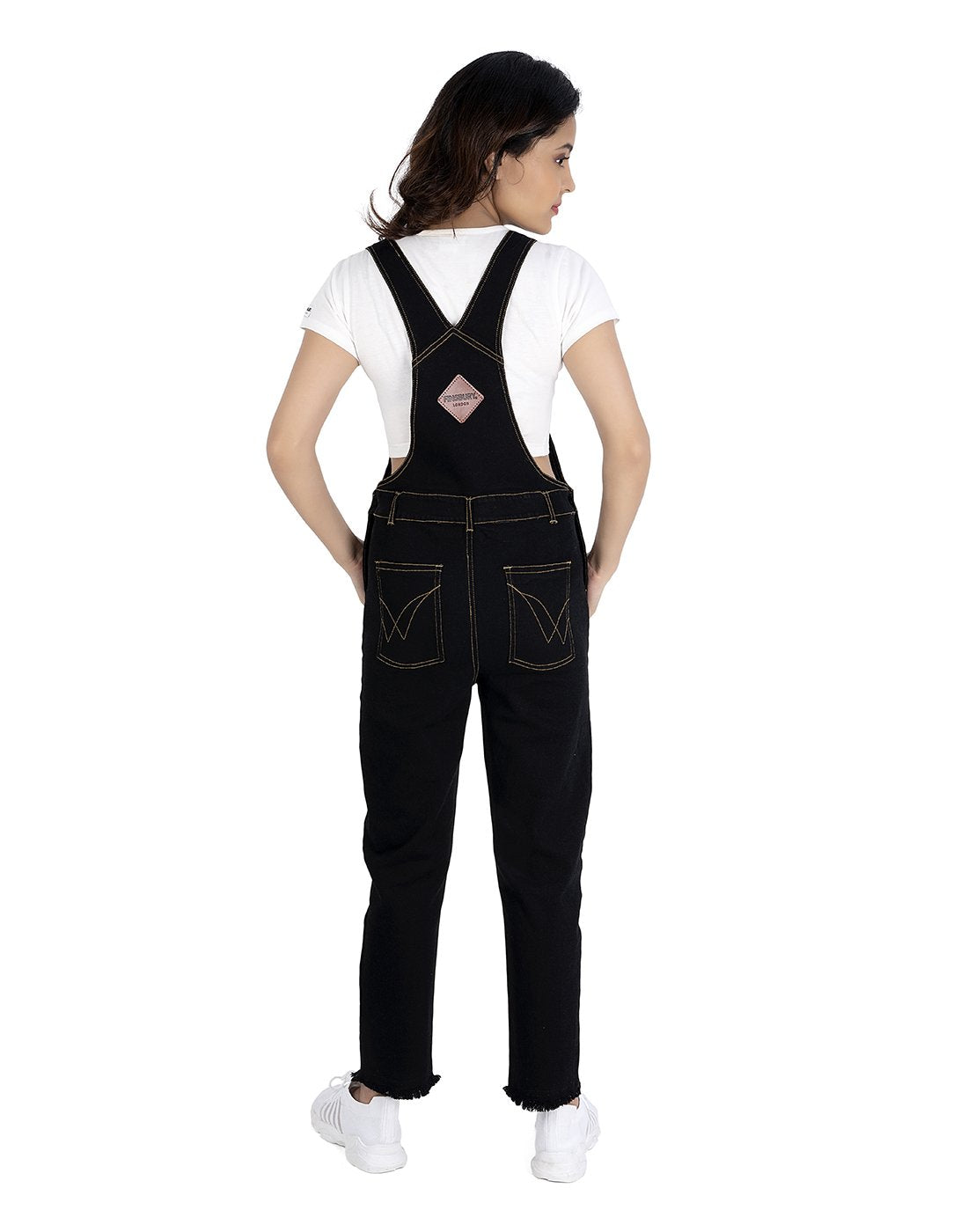 NaughtyDungaree® Black Denim Dungaree for Women and Chicks