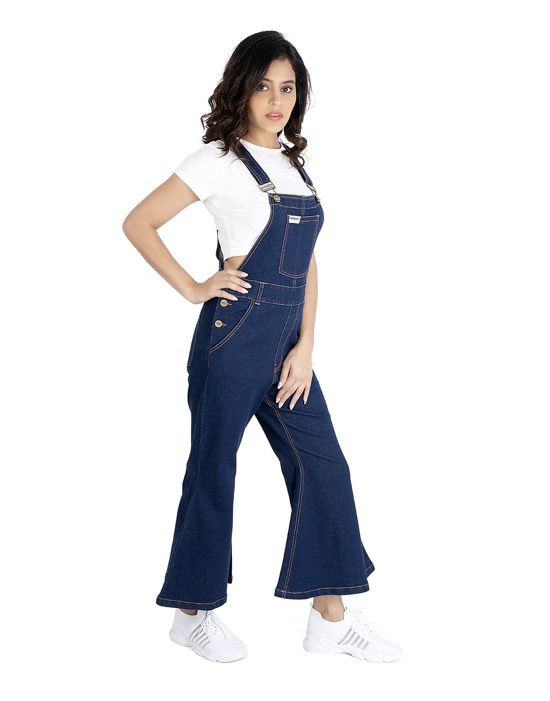 NaughtyDungaree® Womens Denim Dungaree with Bell-Bottoms