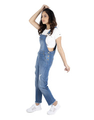 NaughtyDungaree® Women Denim Dungaree with Damaging Effect