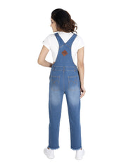 NaughtyDungaree® Women Denim Dungaree with Damaging Effect