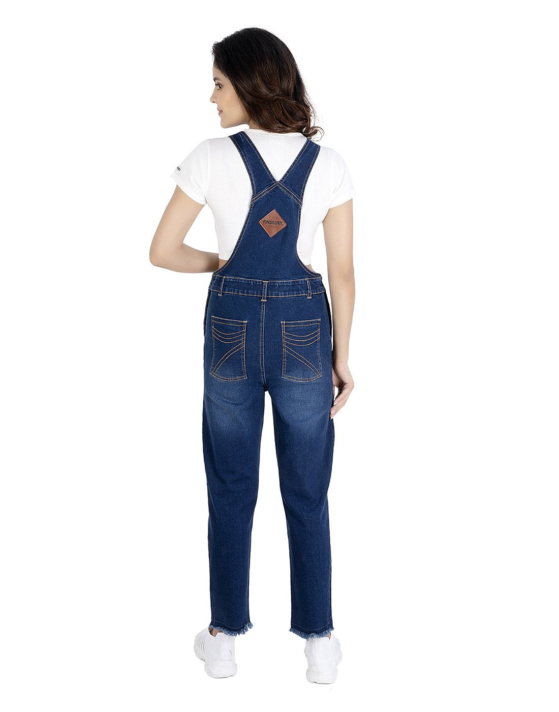 NaughtyDungaree® Women Denim Dungaree with Crunching Effect