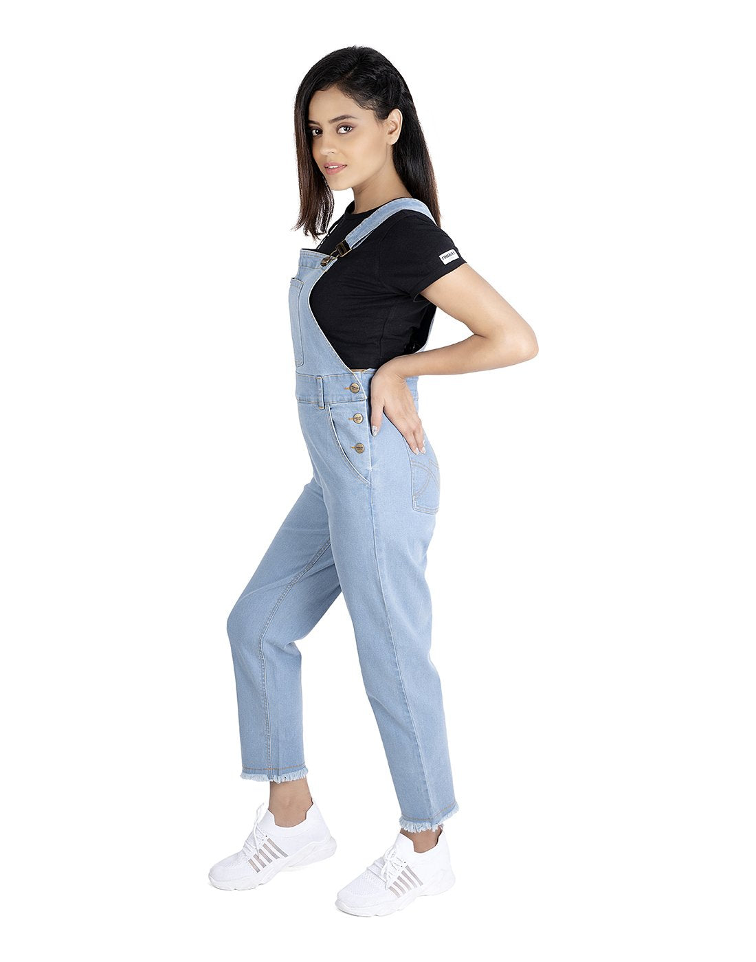 NaughtyDungaree® Feded Blue Women Denim Dungaree