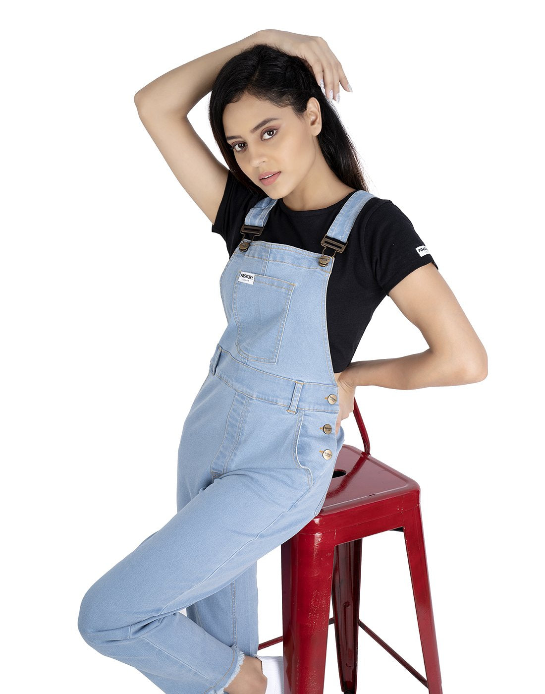 NaughtyDungaree® Feded Blue Women Denim Dungaree