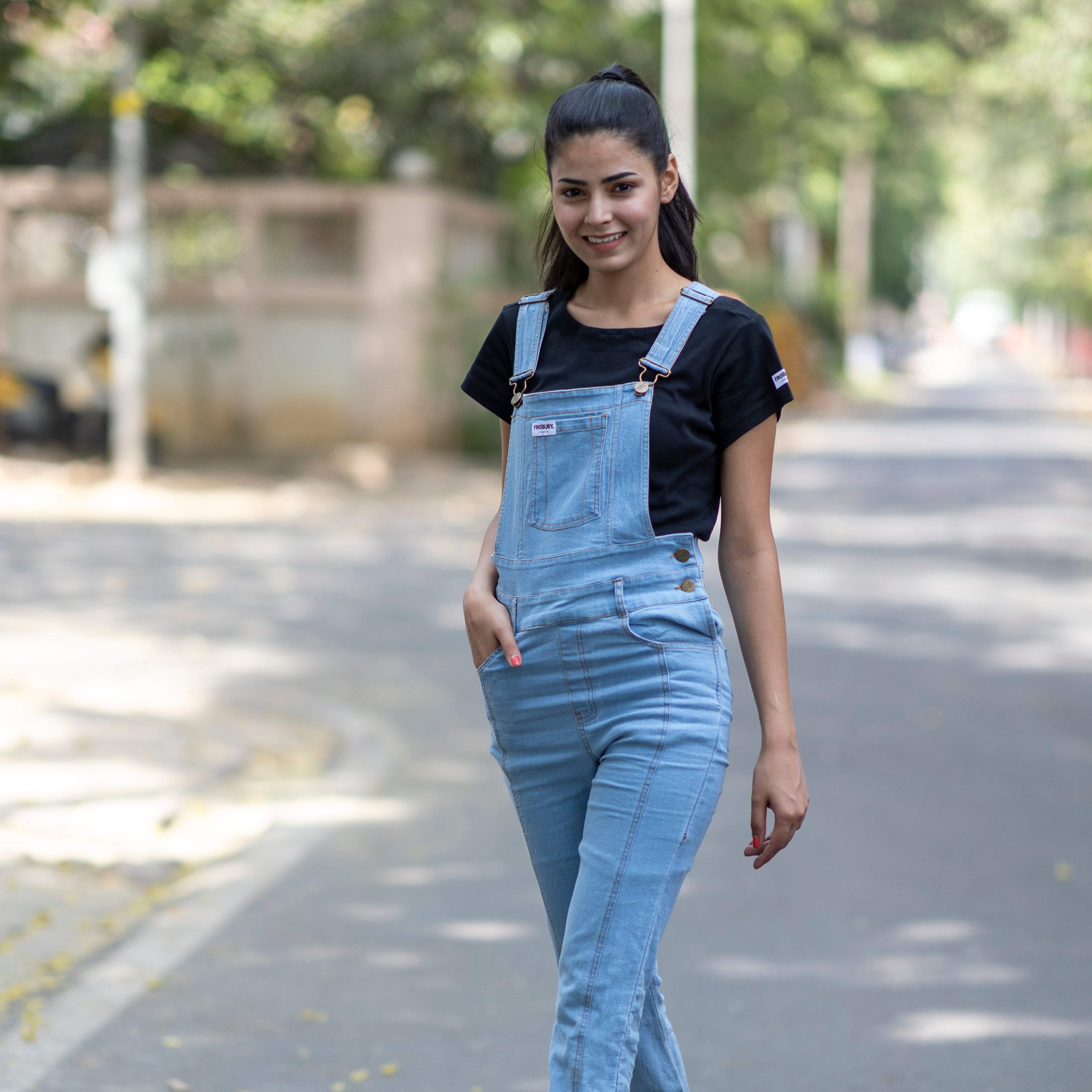 NaughtyDungaree® Slit Bottom Womens Denim Dungaree