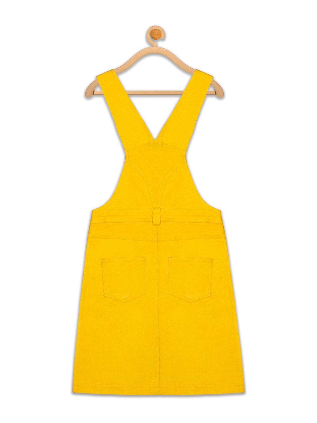 Naughty Dungaree® Girls Dungaree Dress - Butter Yellow Corduroy